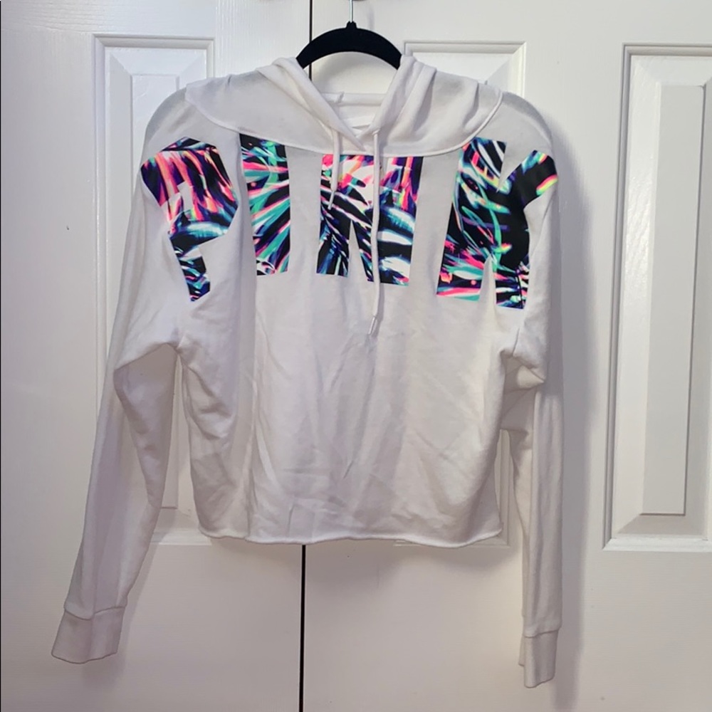 Pink Cropped Hoodie